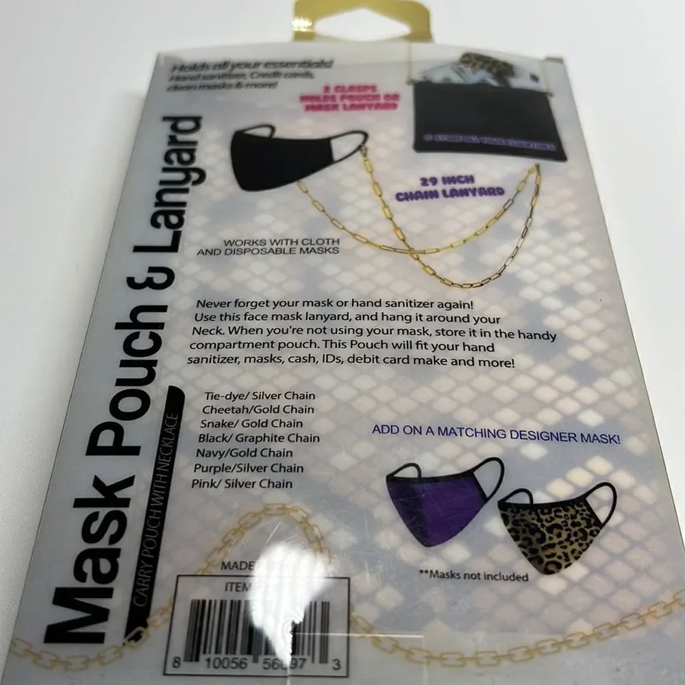 Bundle of 6 masks Pouches & Lanyards NWT